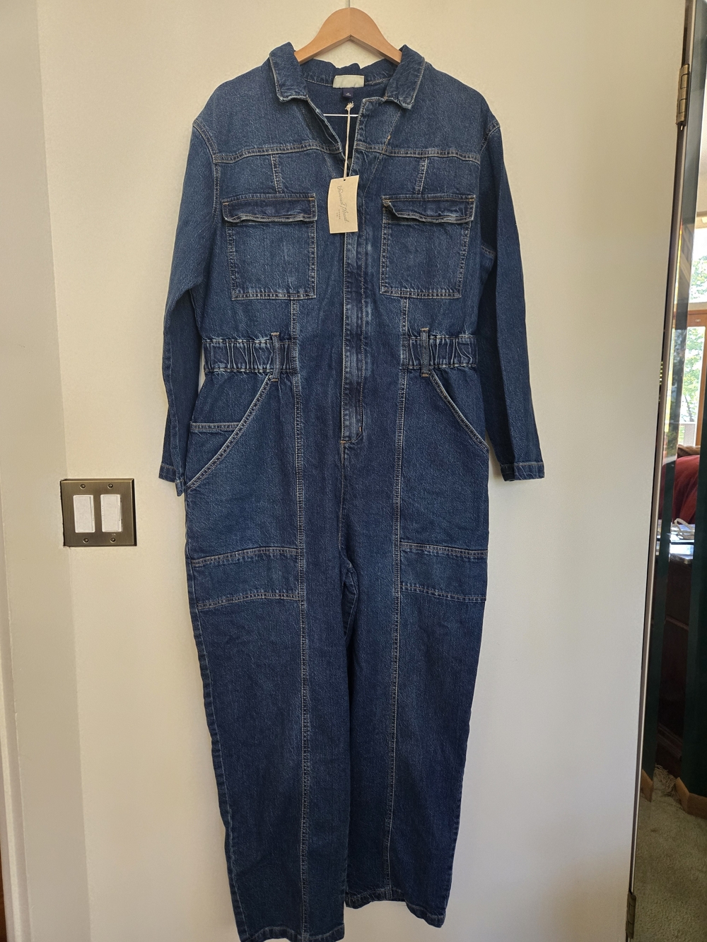 Universal Thread Dark Blue Denim Jumpsuit Romper